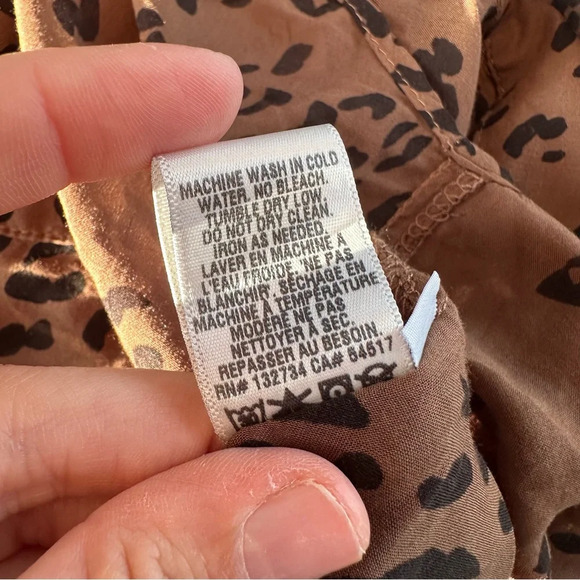 Bella Dahl Cheetah Leopard Print Tunic Button Down Shirt XS - Picture 9 of 9